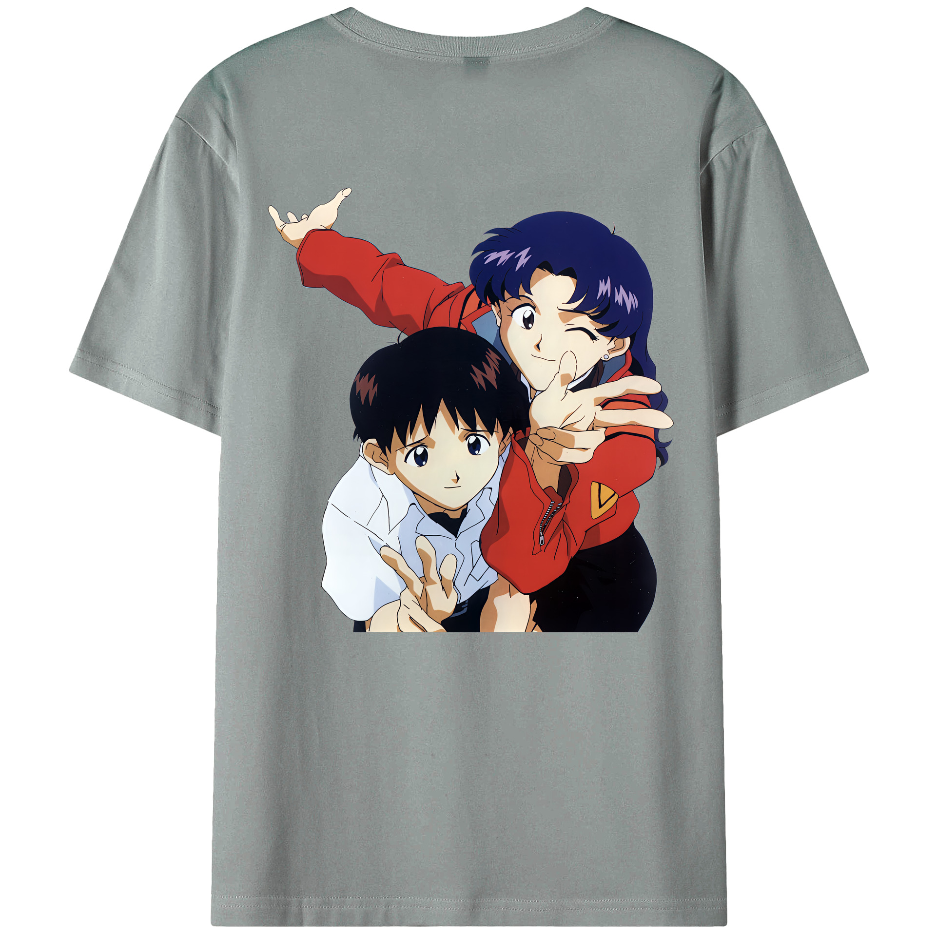 （画像用） EVA 新世紀エヴァンゲリオン 綿100％ メンズ半袖Tシャツ（バックプリント） 通気性
